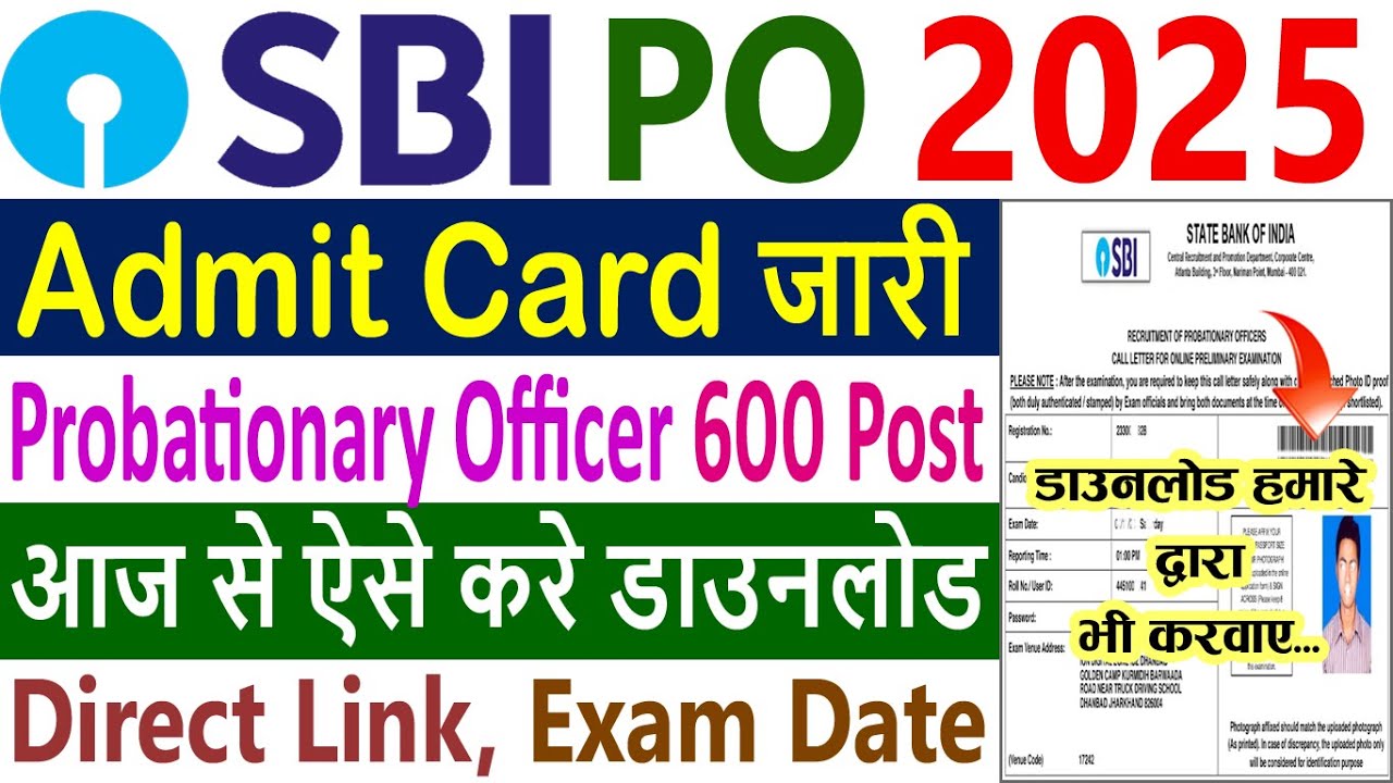 SBI PO Phase I Exam Schedule 2025