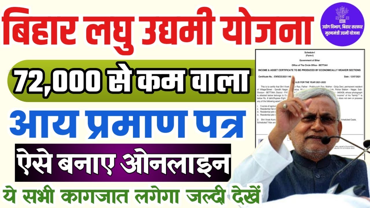 Laghu Udyami Yojana Income Certificate