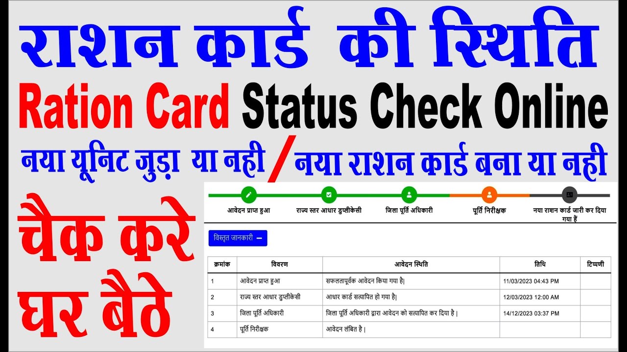 Ration Card e KYC Status Check